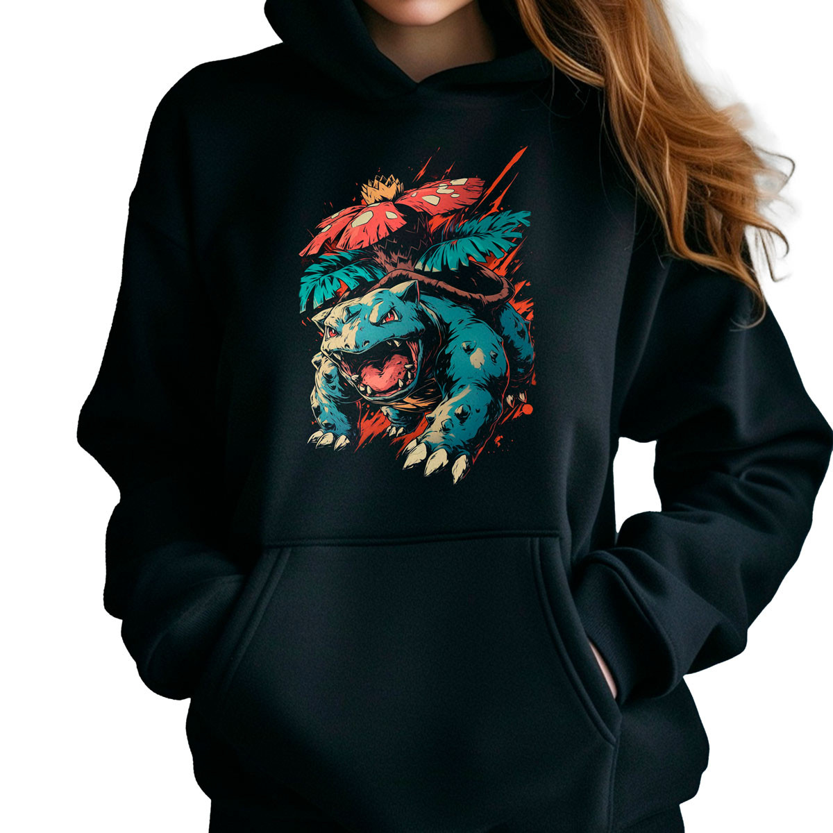 poleron-anime-mujer-venusaur-atacando-anime-brillante