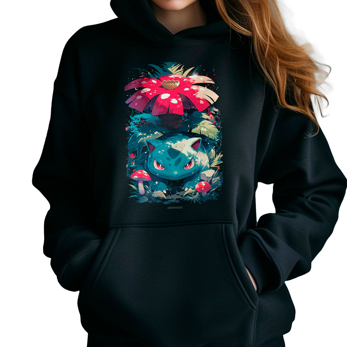 poleron-anime-mujer-venusaur-shiny-pokemon-negro