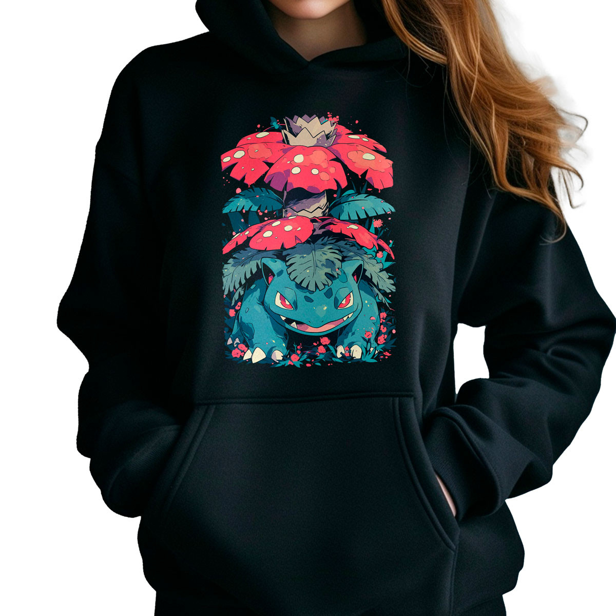 poleron-anime-venusaur-pokemon-negro