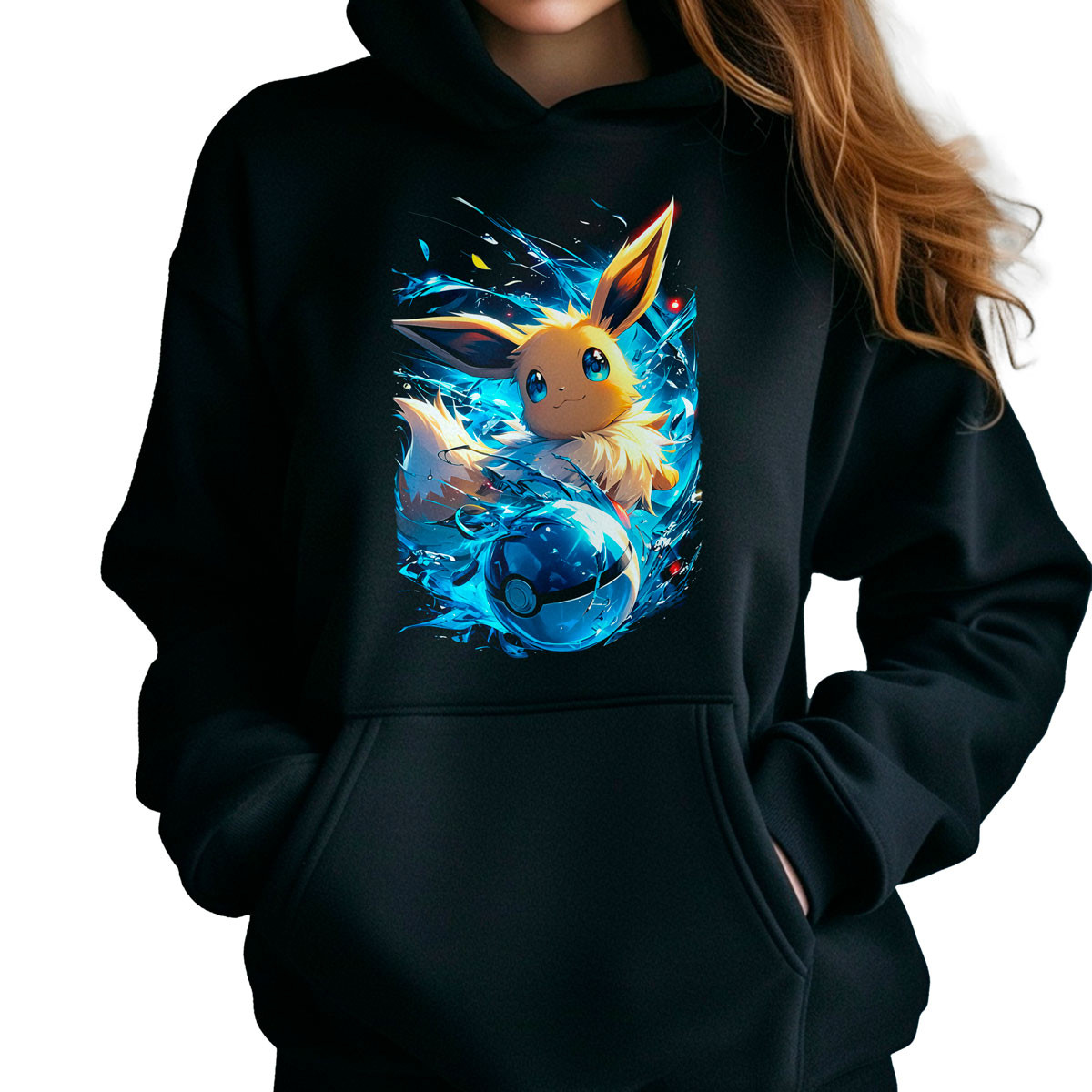 polerones-anime-eevee-shiny-pokemon-negro