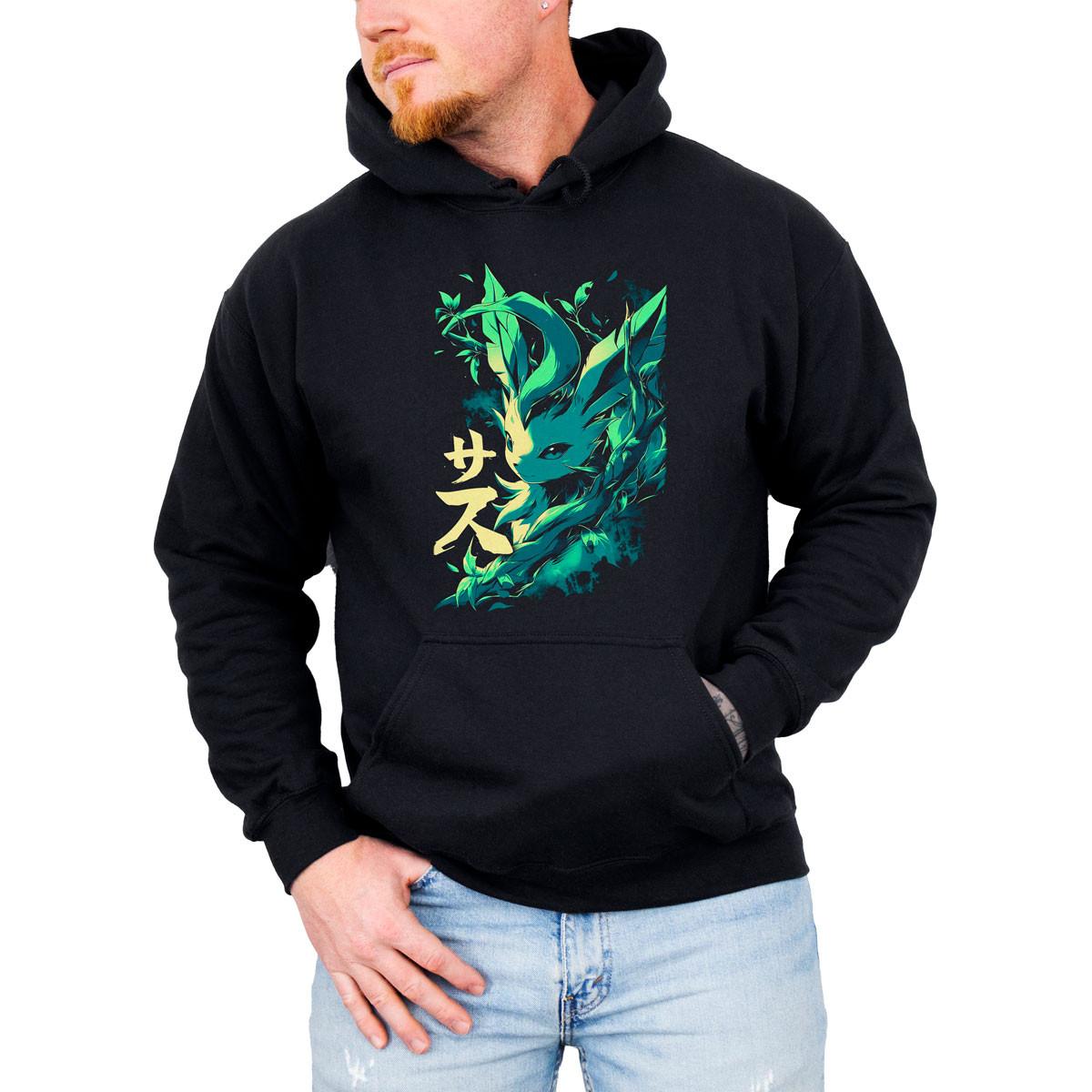 polerones-anime-estampada-frontal-batalla-leafeon-ink-pokemon