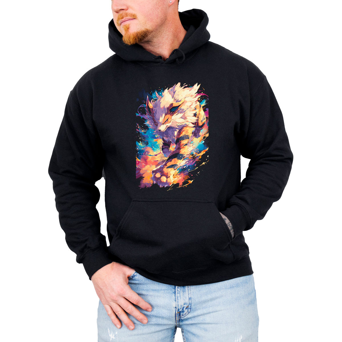 polerones-anime-hombre-arcanine-shiny-pok-mon-negro