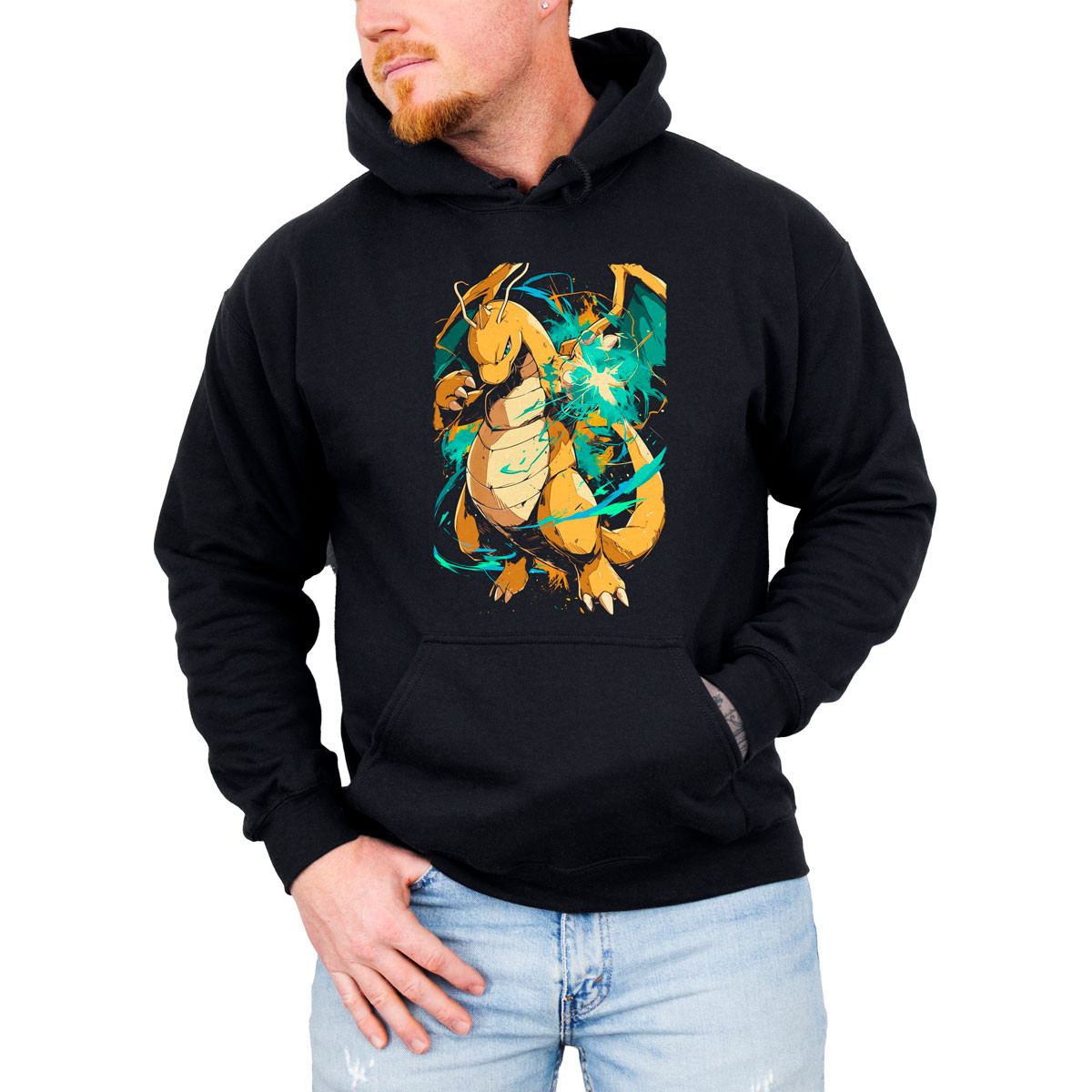 polerones-anime-hombre-dragonite-thunder-punch-brillante