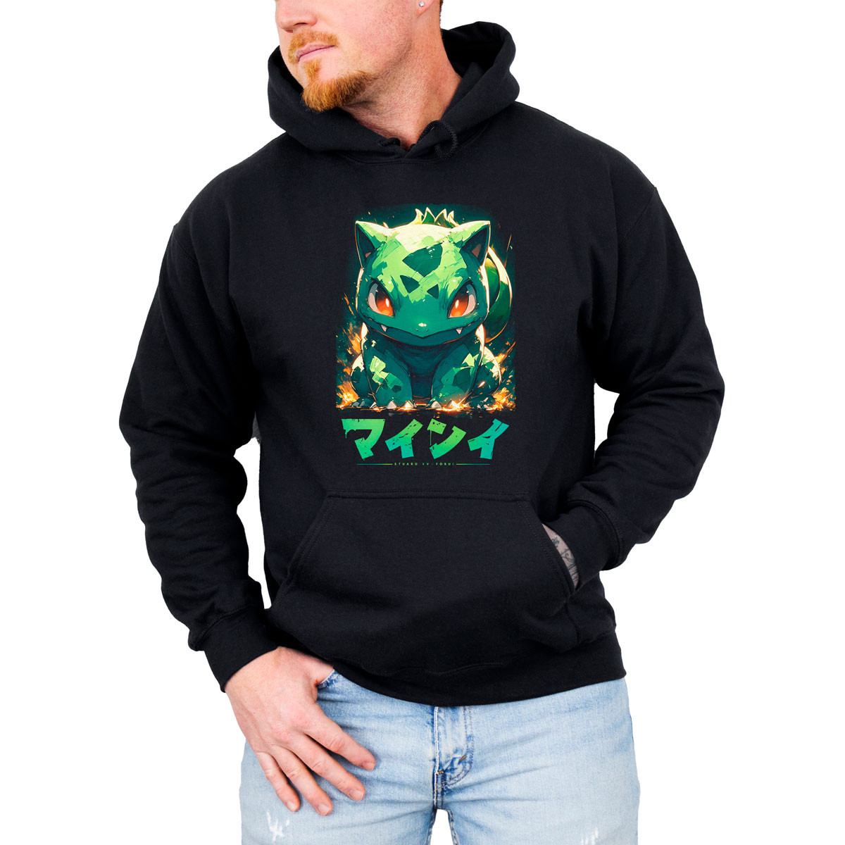 polerones-anime-hombre-estampada-entrenador-bulbasaur-ink-pok-mon