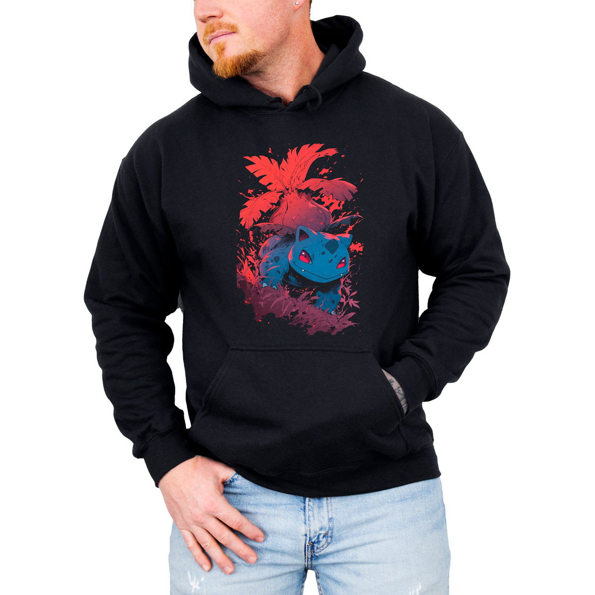 polerones-anime-hombre-estampada-frontal-batallas-pok-mon-design-ivysaur-sketch