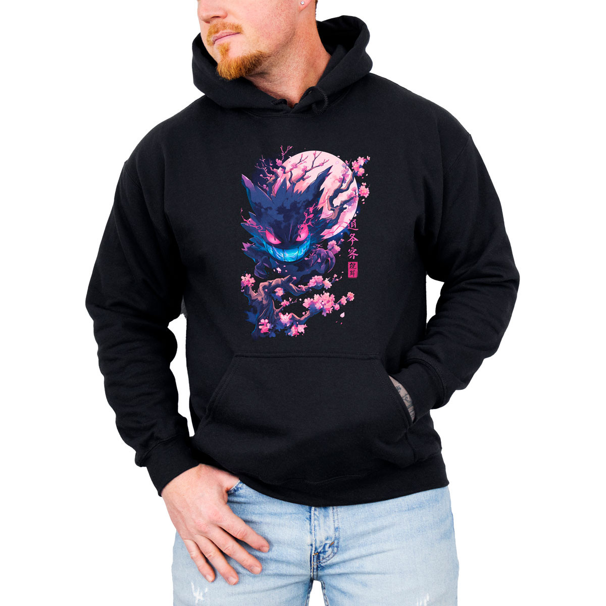 polerones-anime-hombre-gengar-cerezos-pok-mon