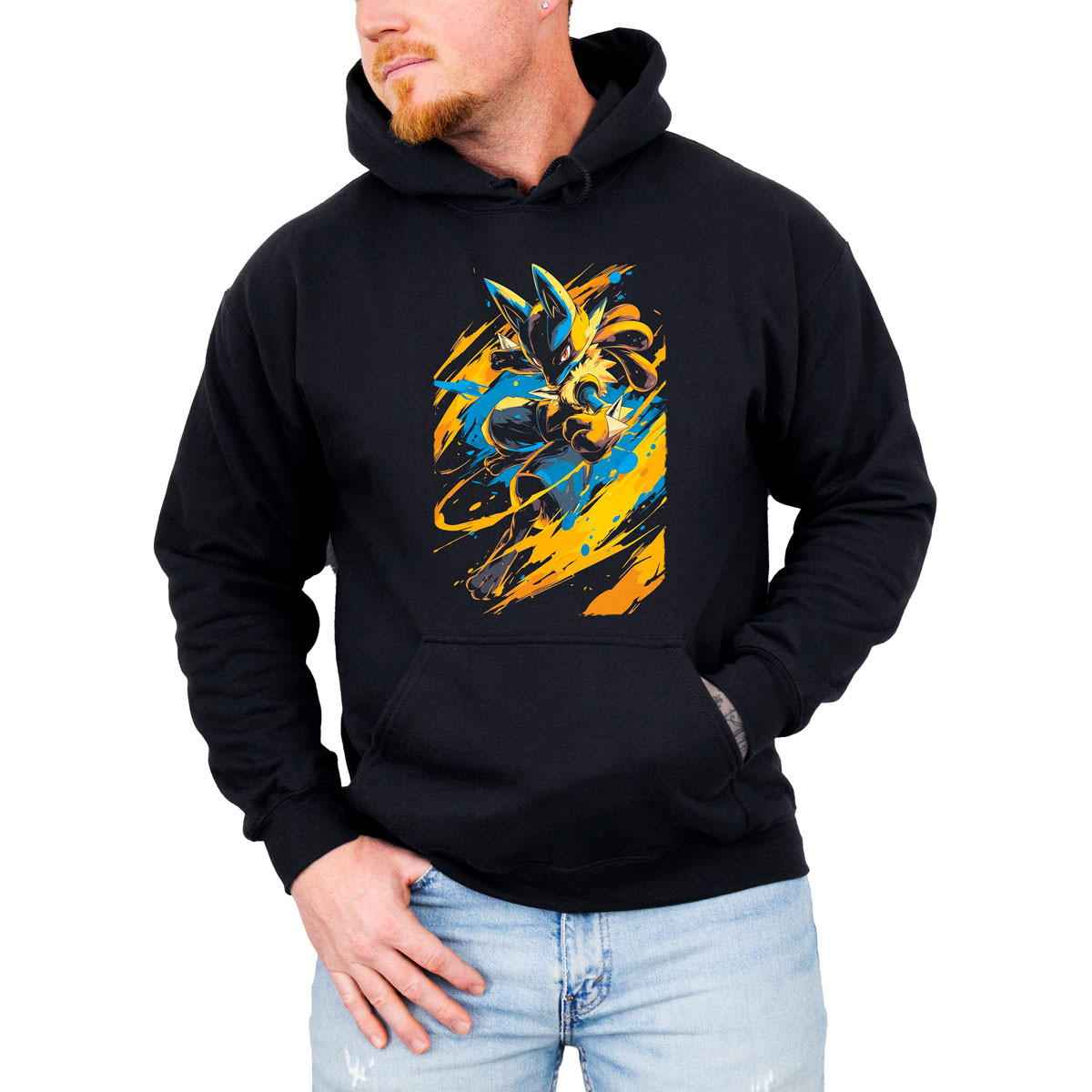 polerones-anime-hombre-lucario-en-batalla-pok-mon