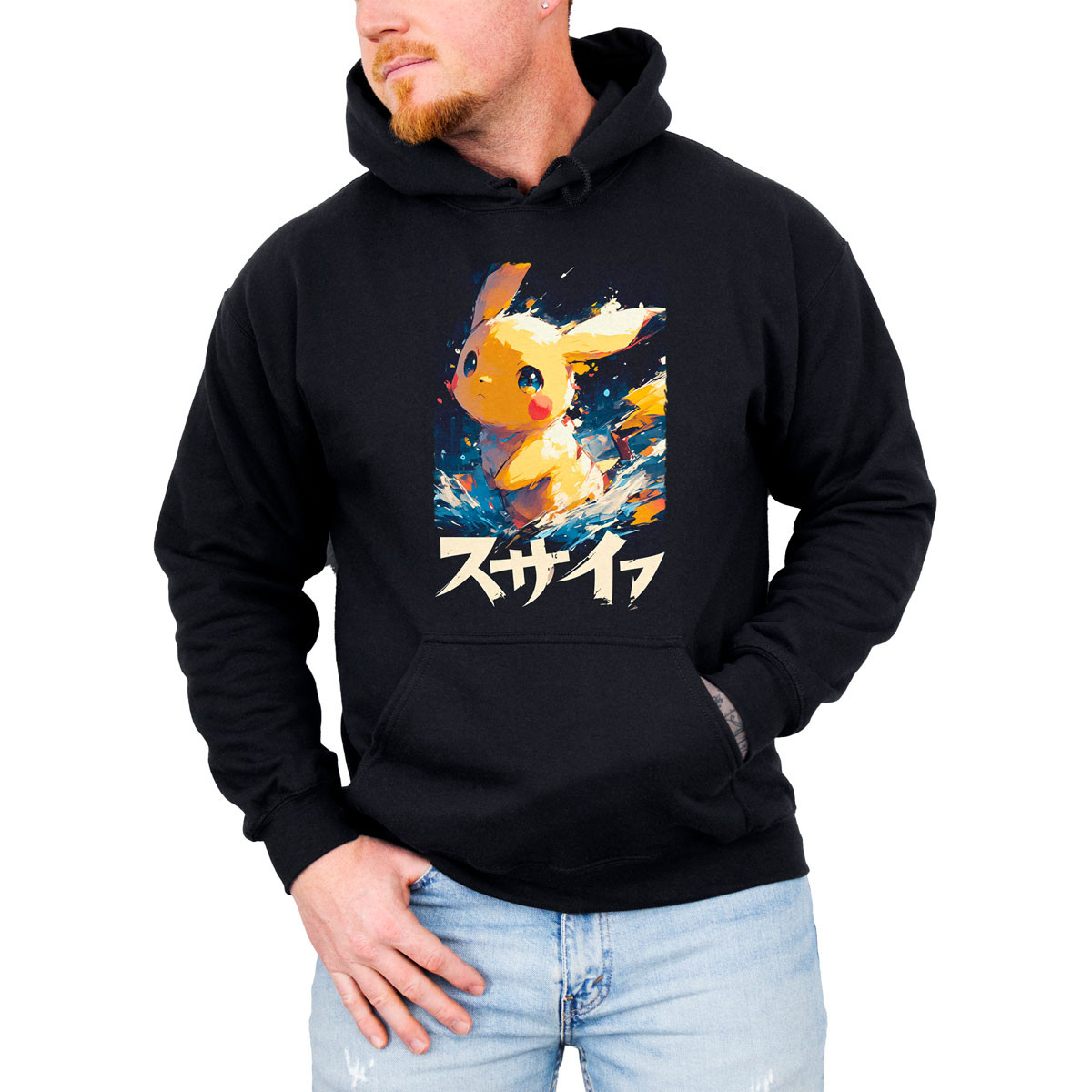polerones-anime-hombre-pikachu-estilo-tinta-pok-mon