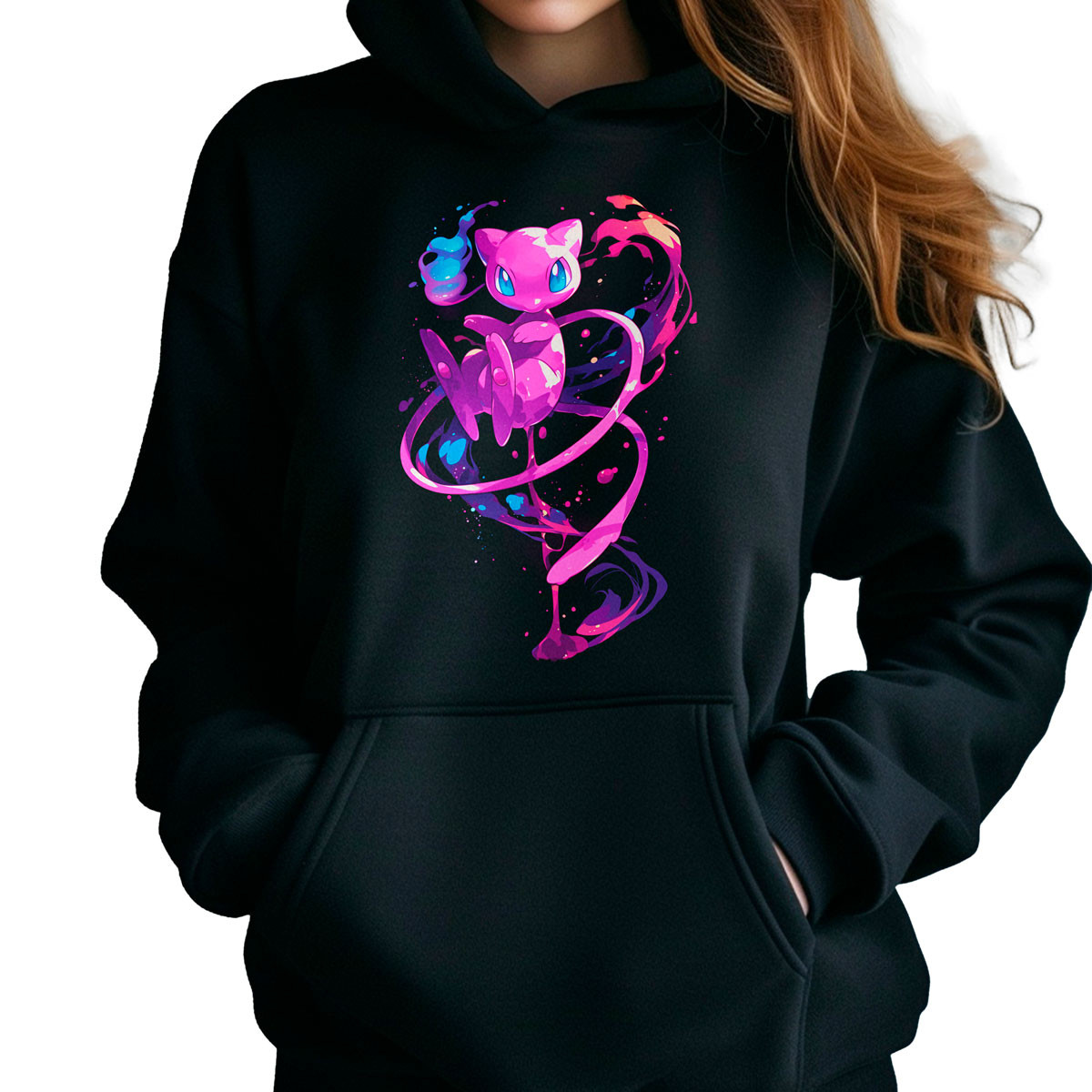 polerones-anime-mew-psychic-pokemon-negro