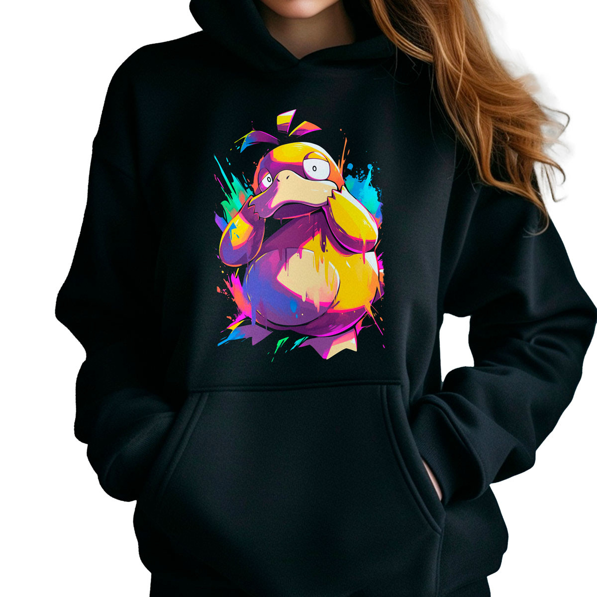 polerones-anime-mujer-estampada-frontal-batallas-pok-mon-psyduck-confusion