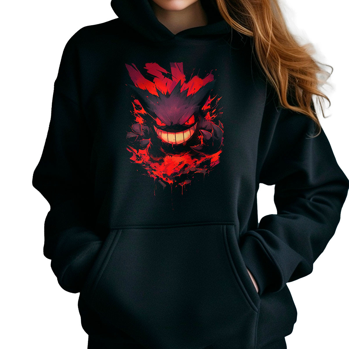 polerones-anime-mujer-gengar-pok-mon-negro