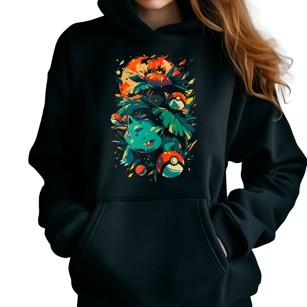 polerones-anime-mujer-negra-con-dise-o-brillante-de-ivysaur-pokeballs