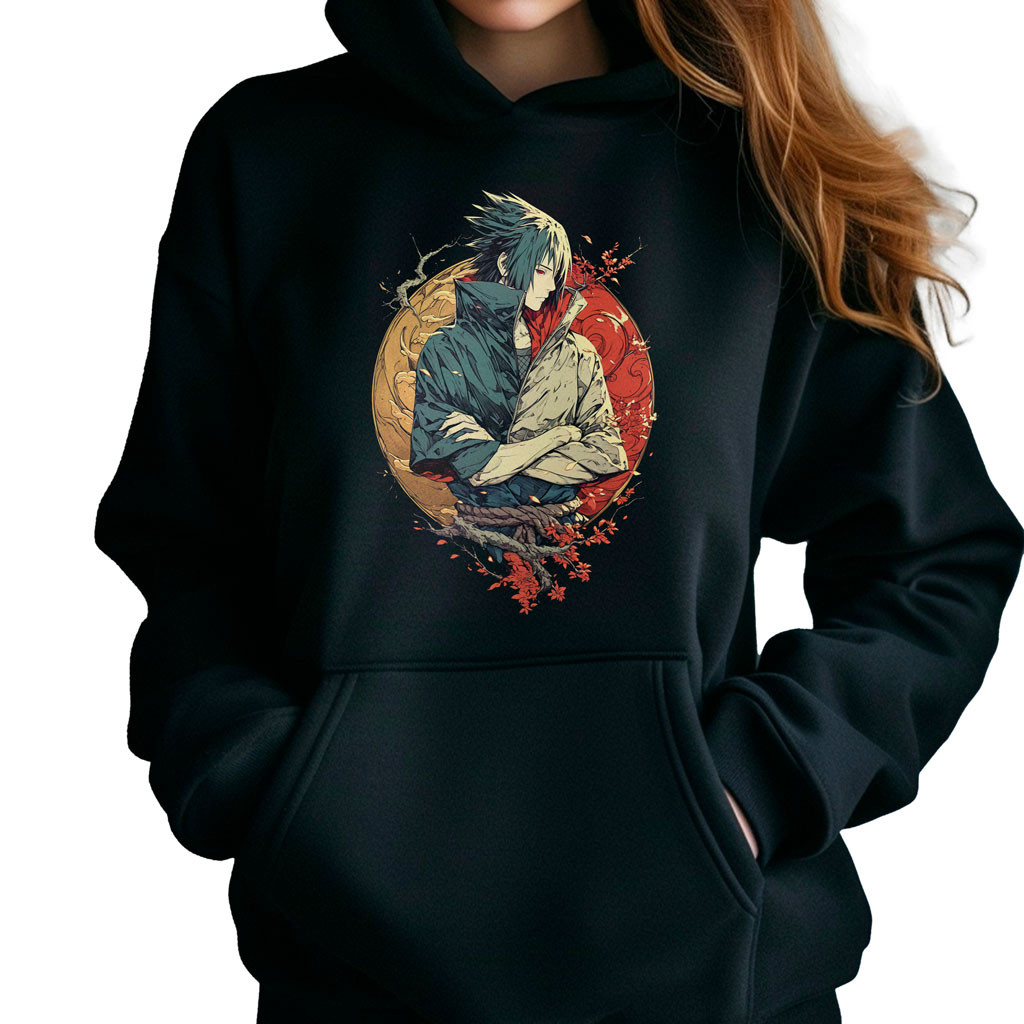 polerones-anime-mujer-negra-taijutsu-sasuke-uchiha