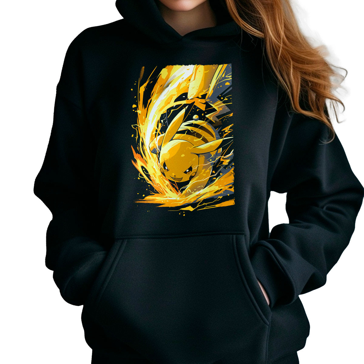 polerones-anime-mujer-pikachu-thunder-wave-estampado