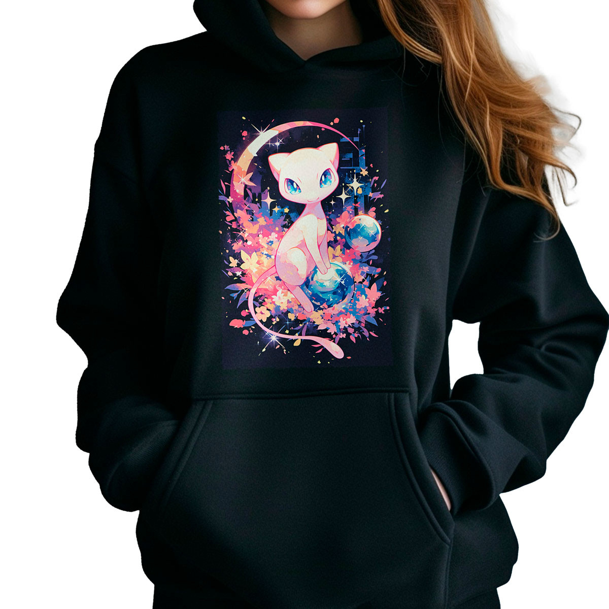 polerones-anime-mujer-shiny-mew-pokemon-negro