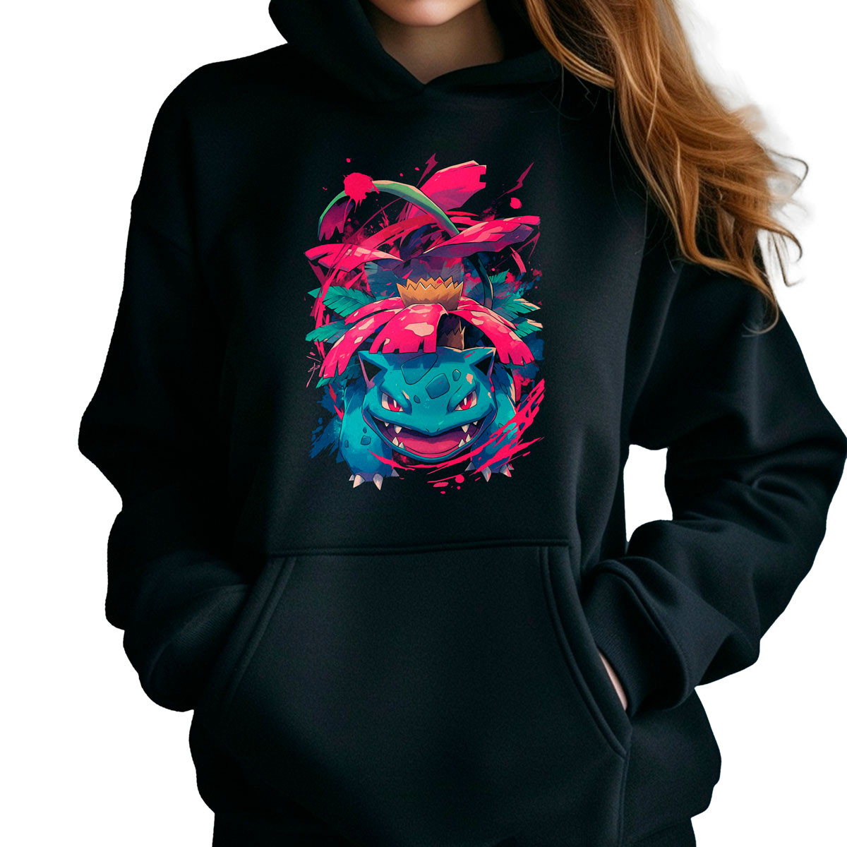 polerones-anime-mujer-suave-batalla-venusaur-lotus-pok-mon-anime-