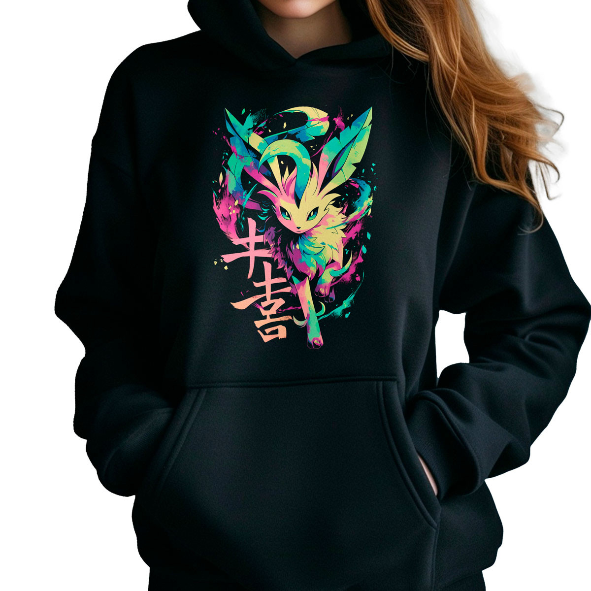polerones-anime-negro-entrenador-leafeon-estilo-ink-pok-mon