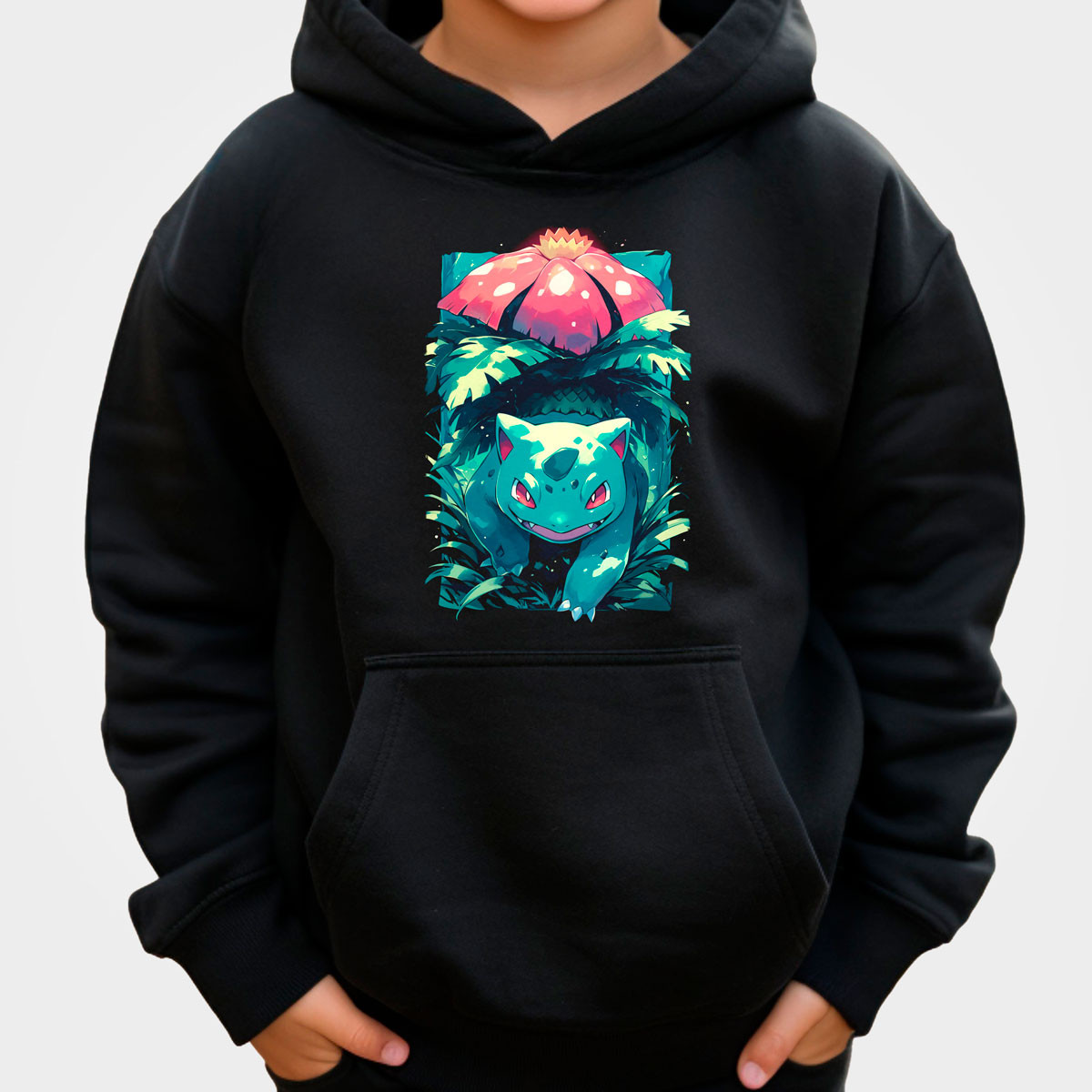 polerones-anime-unisex-dise-o-ivysaur-negro