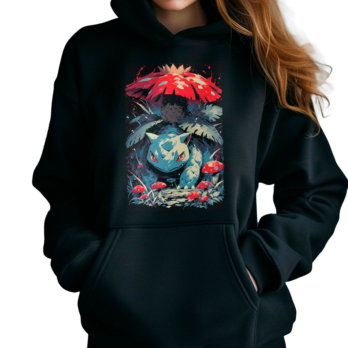 polerones-anime-venusaur-brillante-pok-mon-oscuro