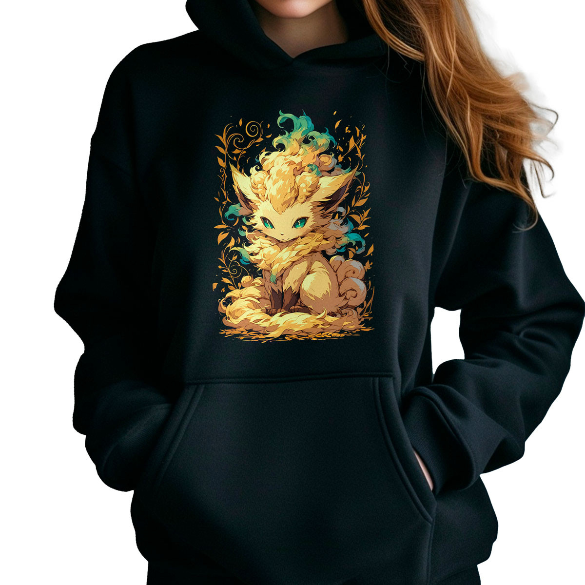 polerones-anime-vulpix-sketch-anime-negro-brillante