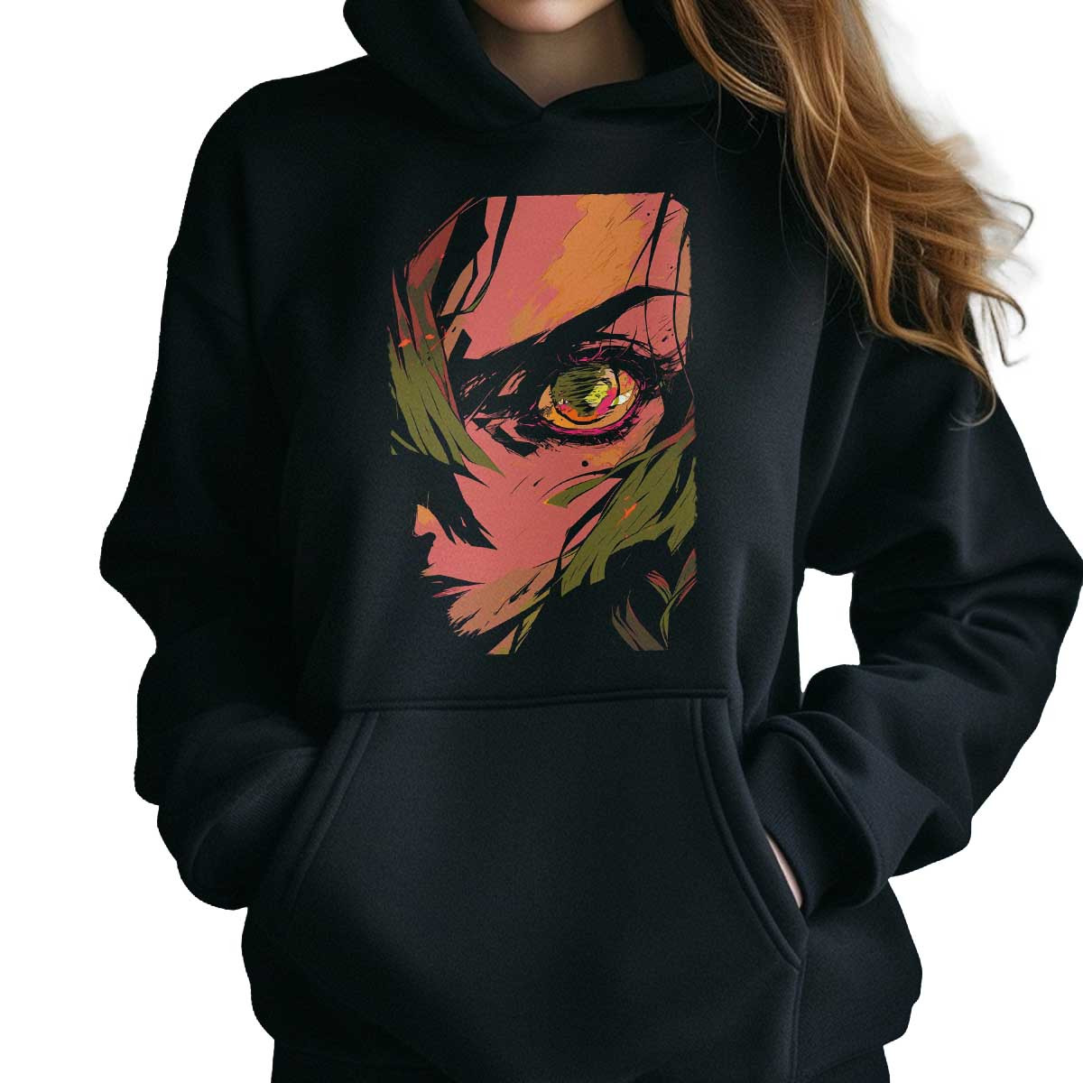 canguro-anime-mujer-con-capucha-surrealista-eyes-closeup