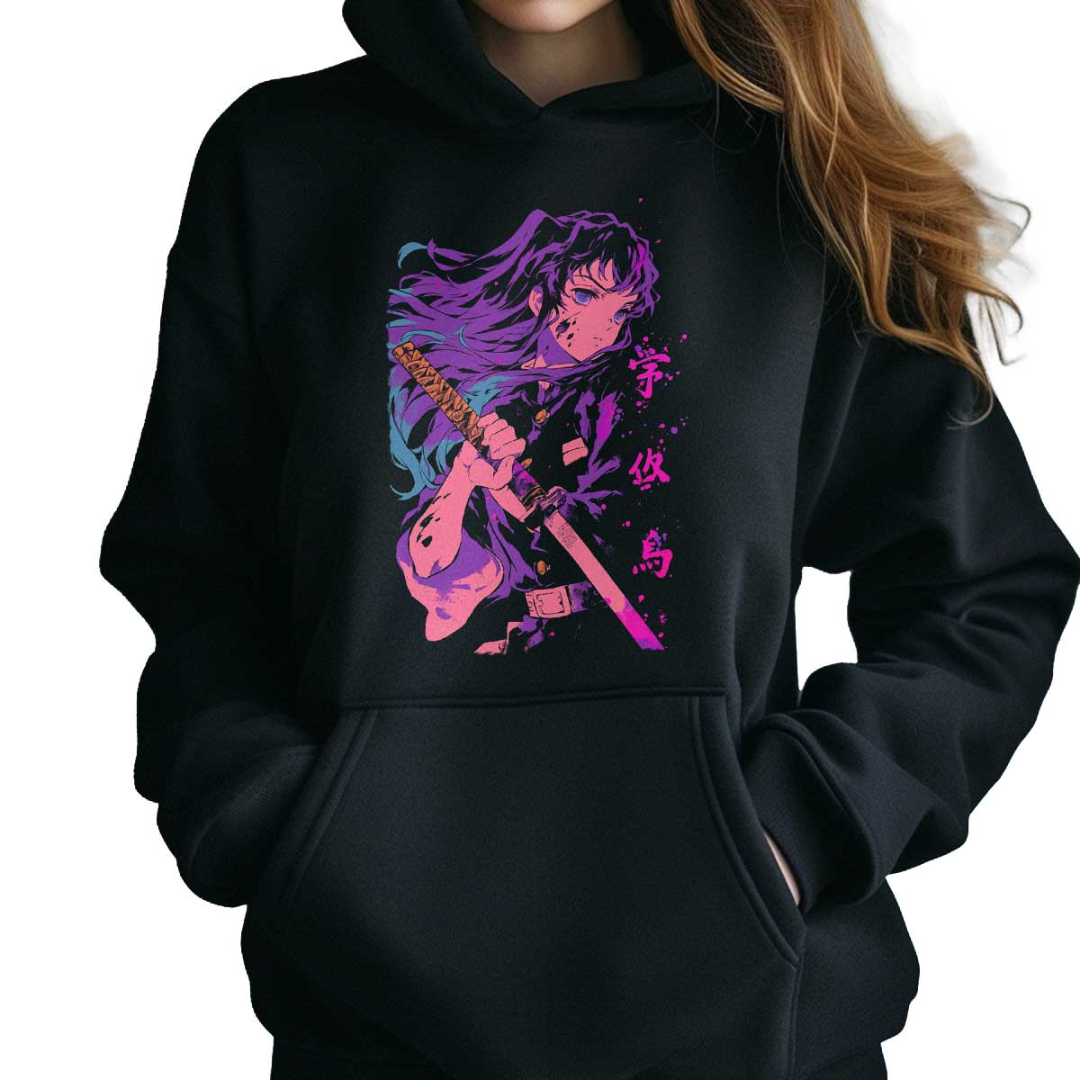 canguro-anime-mujer-estampada-frontal-muichiro-tokito-demonio-de-demon-slayer