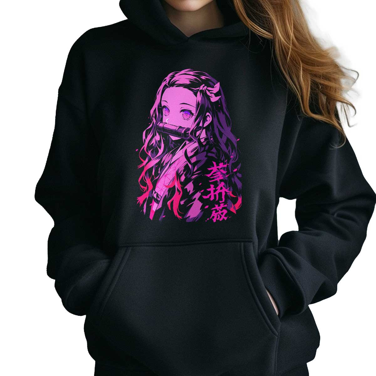 canguro-anime-mujer-nezuko-kamado-estilo-tinta