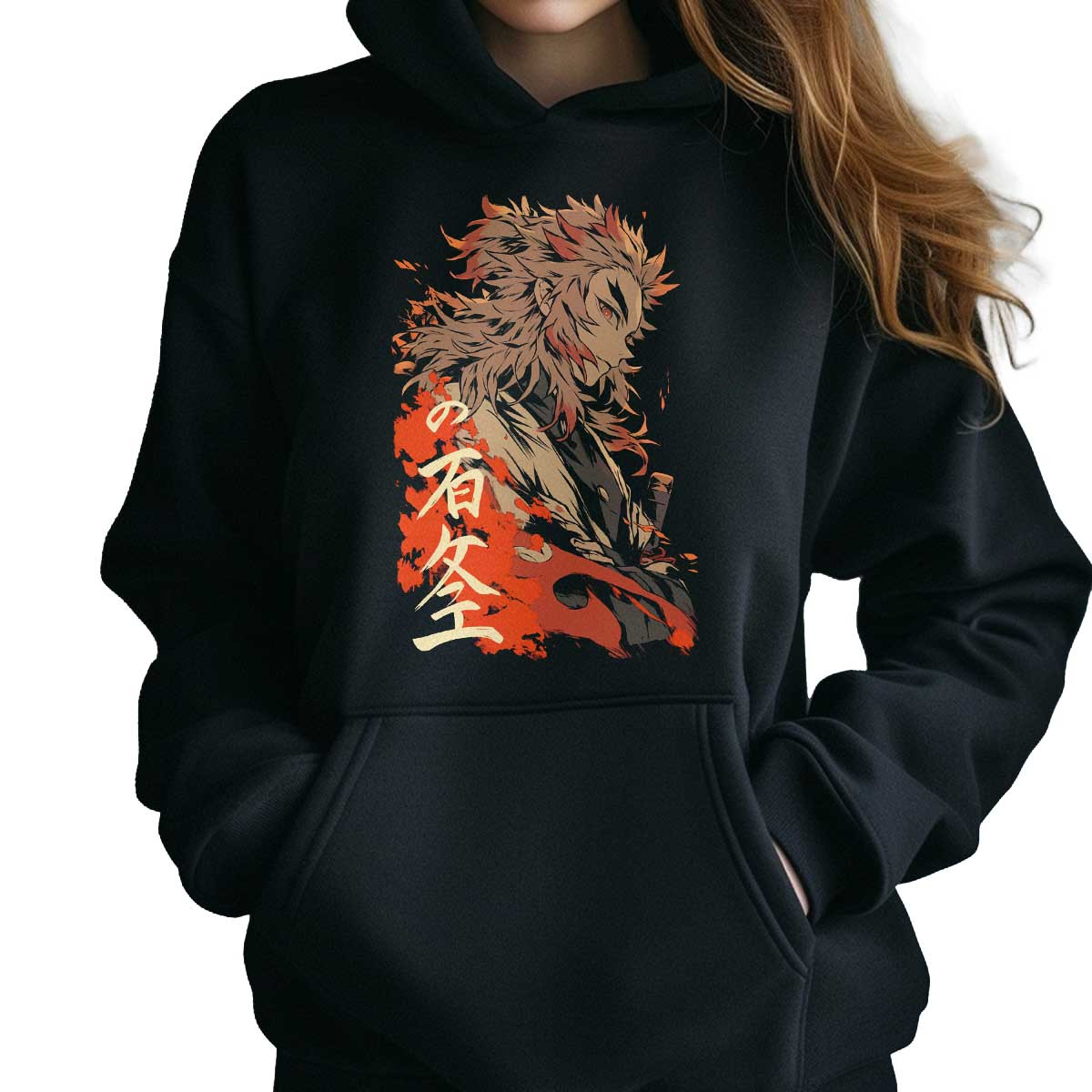 hoodie-anime-estilo-tinta-kyojuro-rengoku-exclusivo