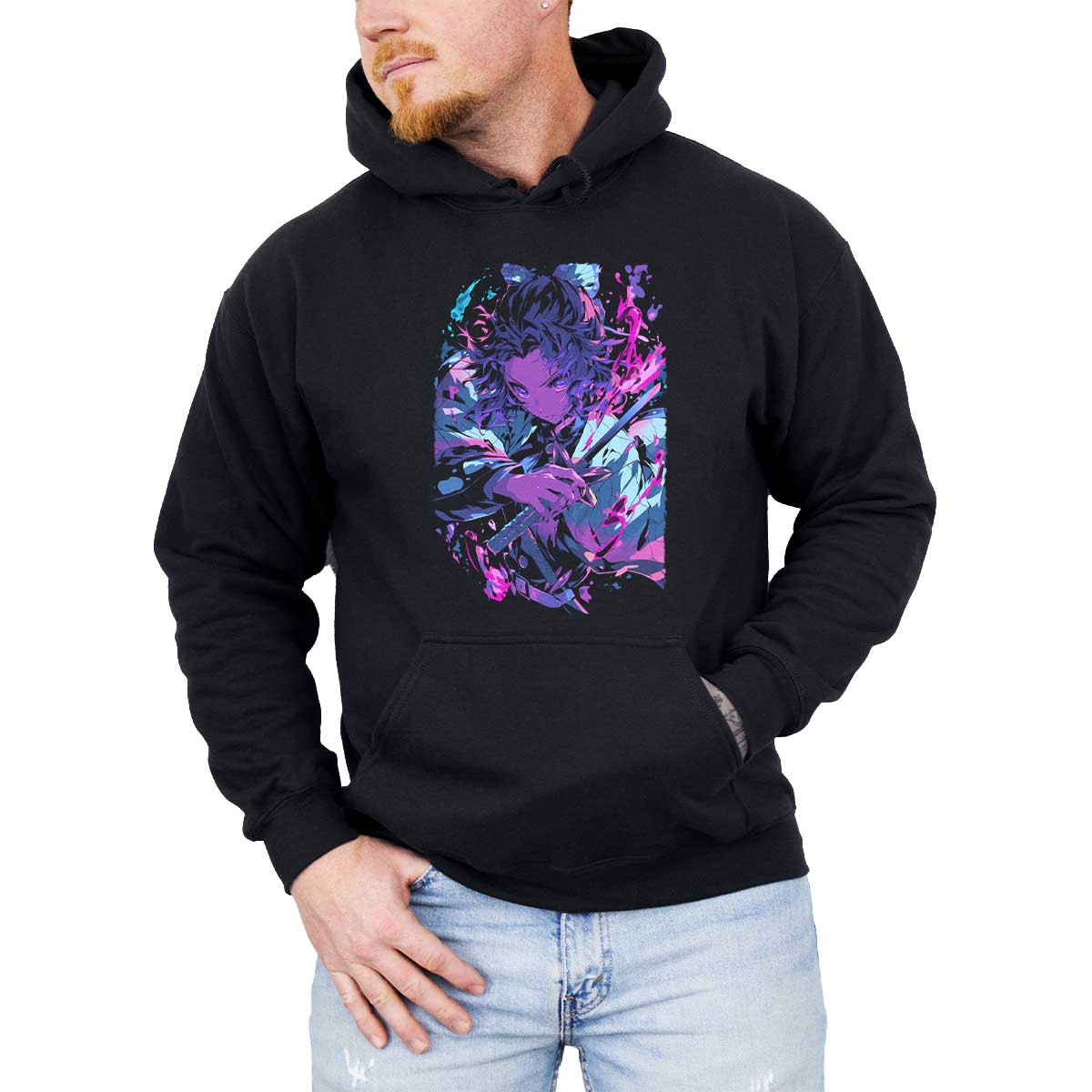 hoodie-anime-hombre-estampada-shinobu-kocho-batalla-demon-slayer