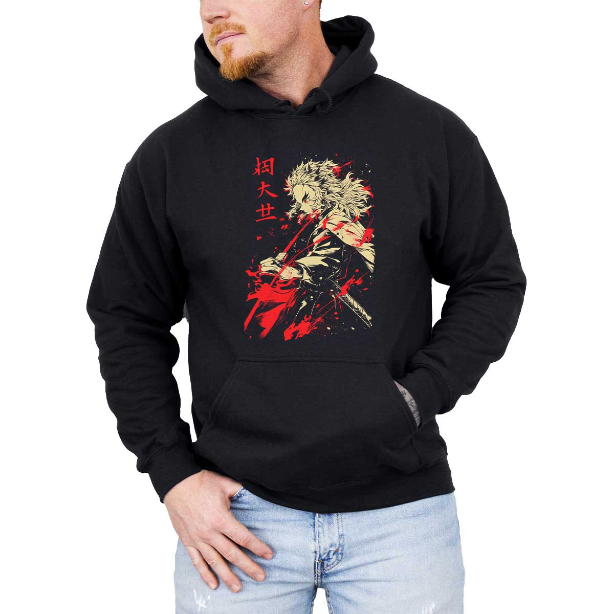 hoodie-anime-hombre-silueta-kyojuro-rengoku