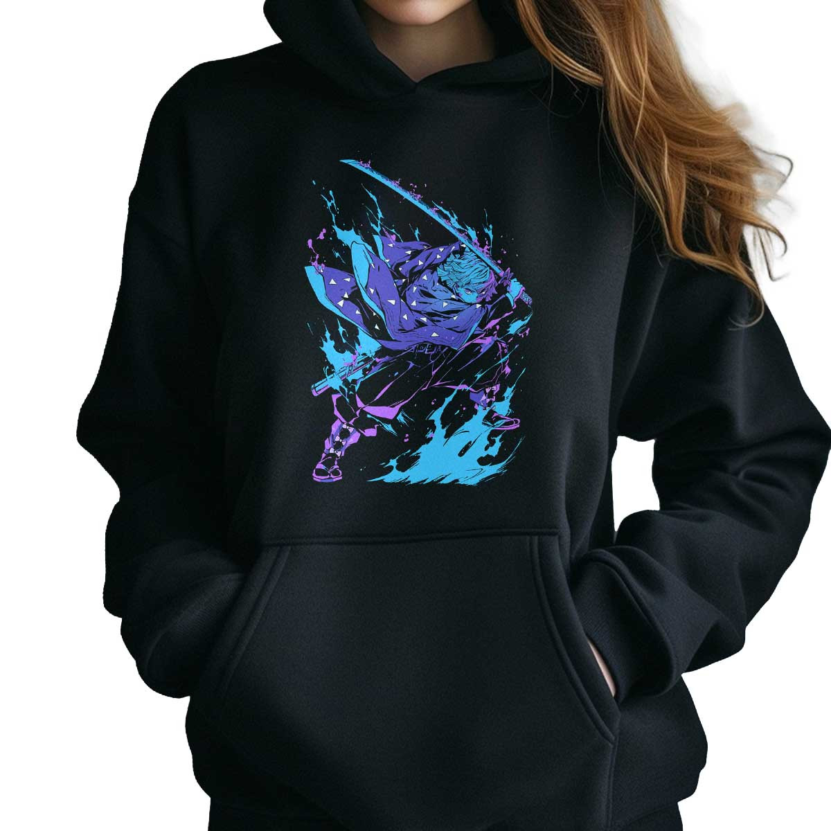 hoodie-anime-mujer-estampada-zenitsu-agatsuma-battle-demon