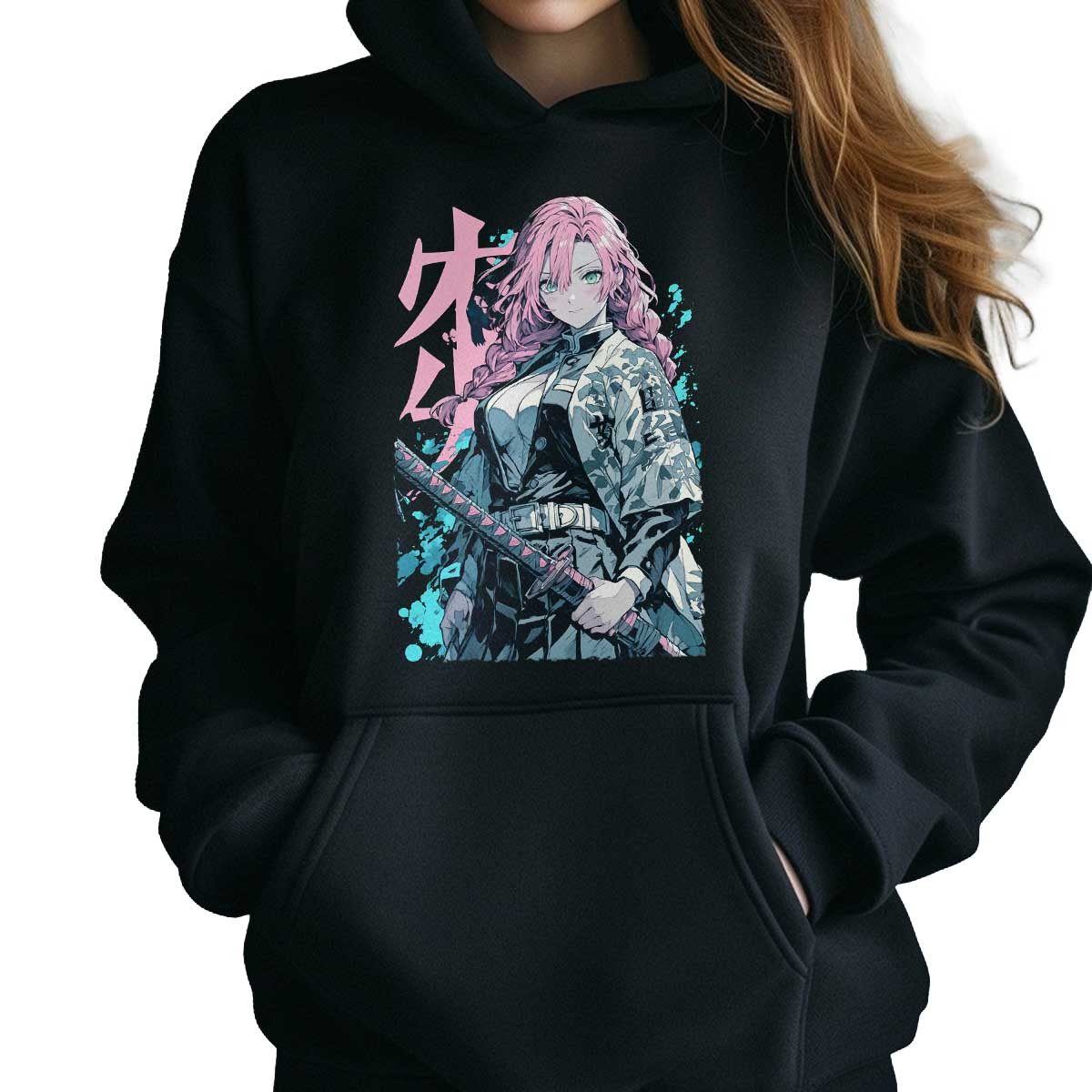 hoodie-anime-mujer-estampado-frontal-mitsuri-kanroji-ink