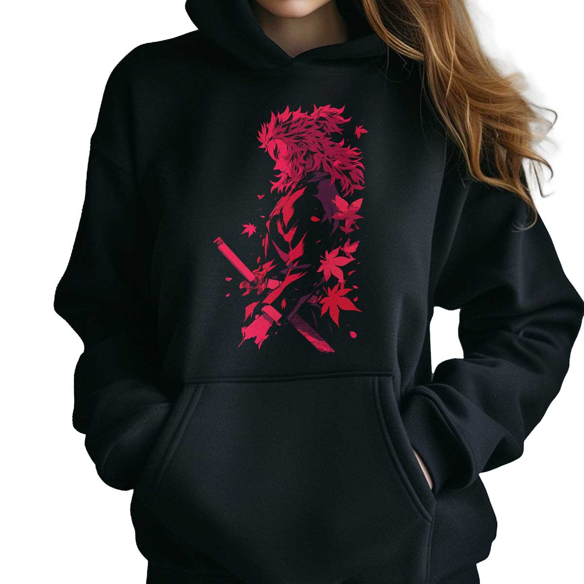 hoodie-anime-mujer-kyojuro-rengoku-silueta-demon-slayer