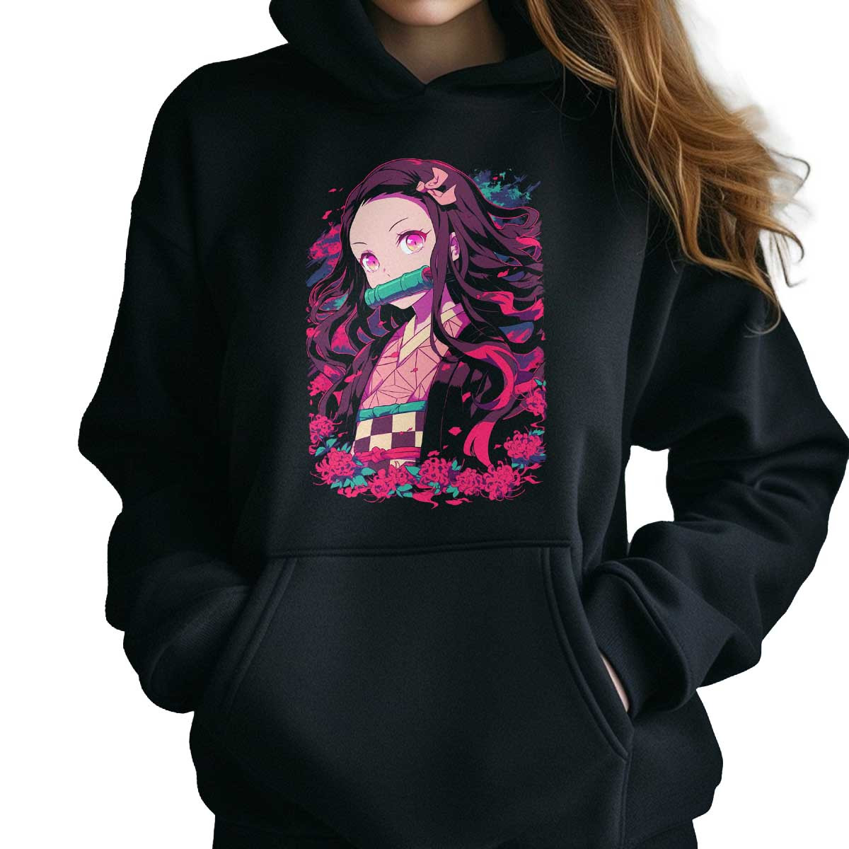 hoodie-anime-mujer-nezuko-kamado-demon-slayer-1