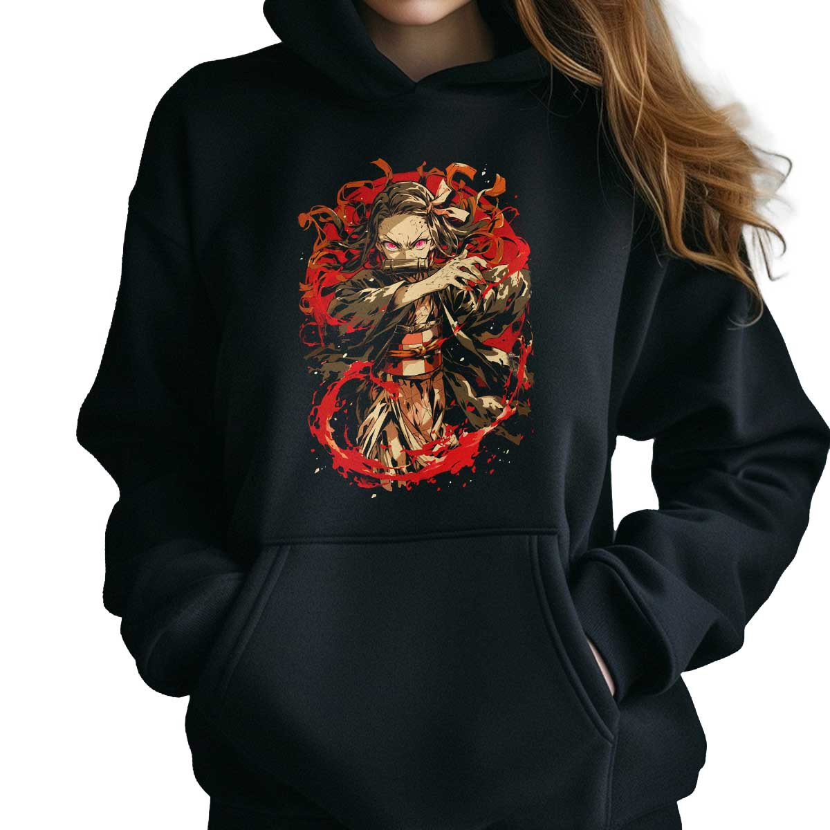 hoodie-anime-mujer-nezuko-kamado-full-power-demon
