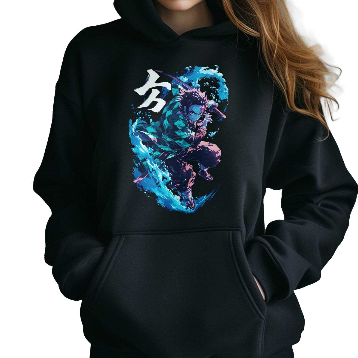 hoodie-anime-tanjiro-kamado-estilo-tinta-textura-algod-n