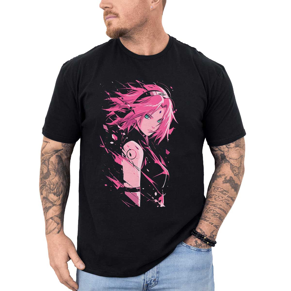 polera-anime-estampada-frontal-genjutsu-sakura-haruno-lightning-naruto