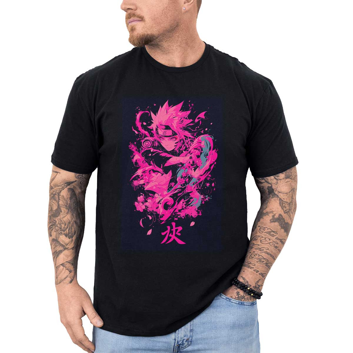 polera-anime-estampada-kunai-uzumaki-con-sakura