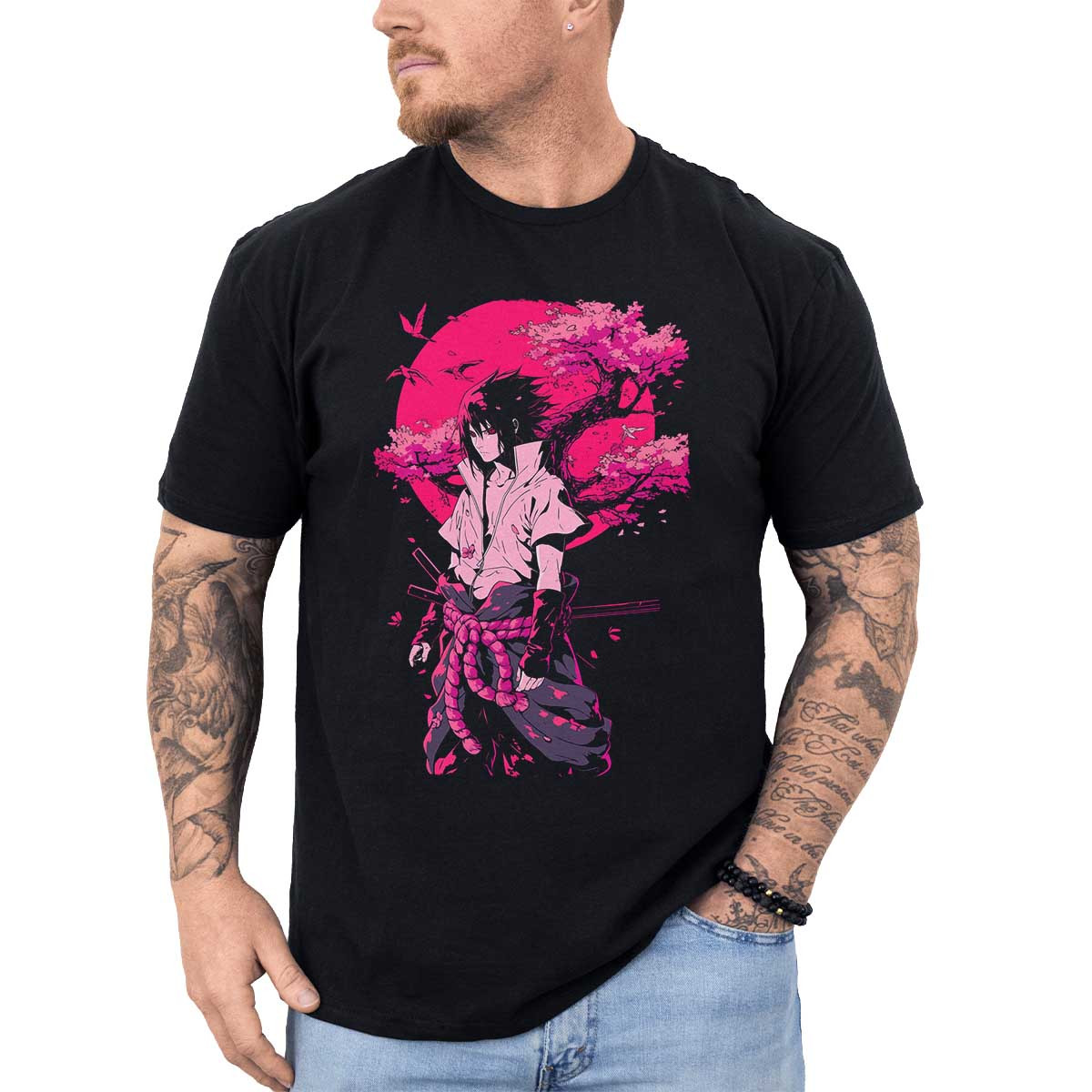 polera-anime-manga-corta-hokage-uchiha-sasuke-flores-cerezo