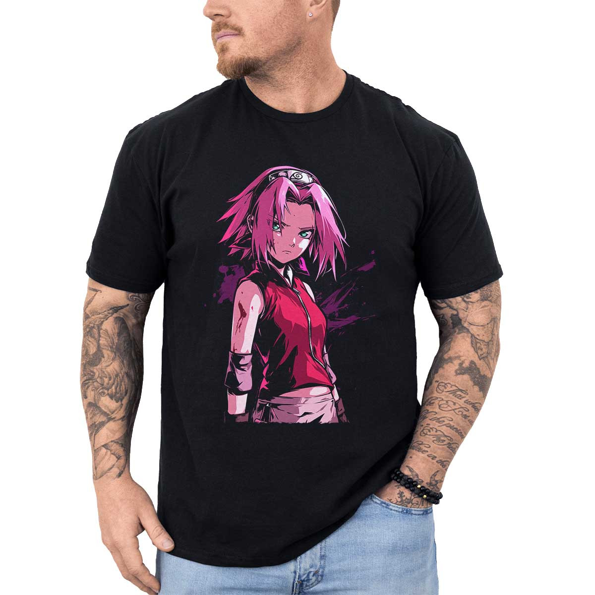 polera-hombre-anime-sakura-haruno-konoha-manga-corta