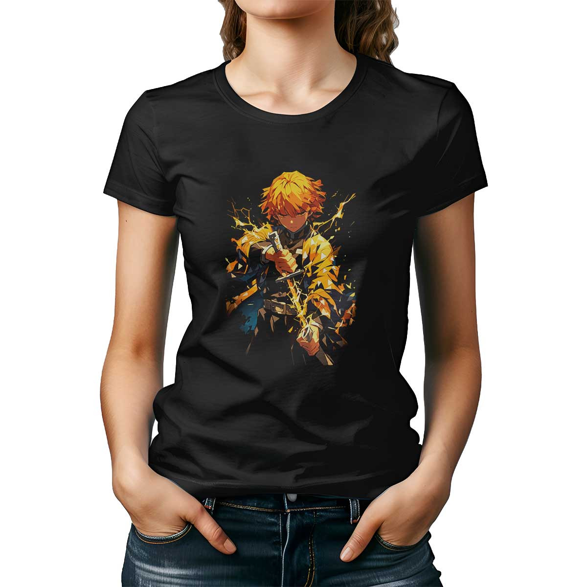 polera-mujer-originalidad-zenitsu-agatsuma-lightning-demon-slayer