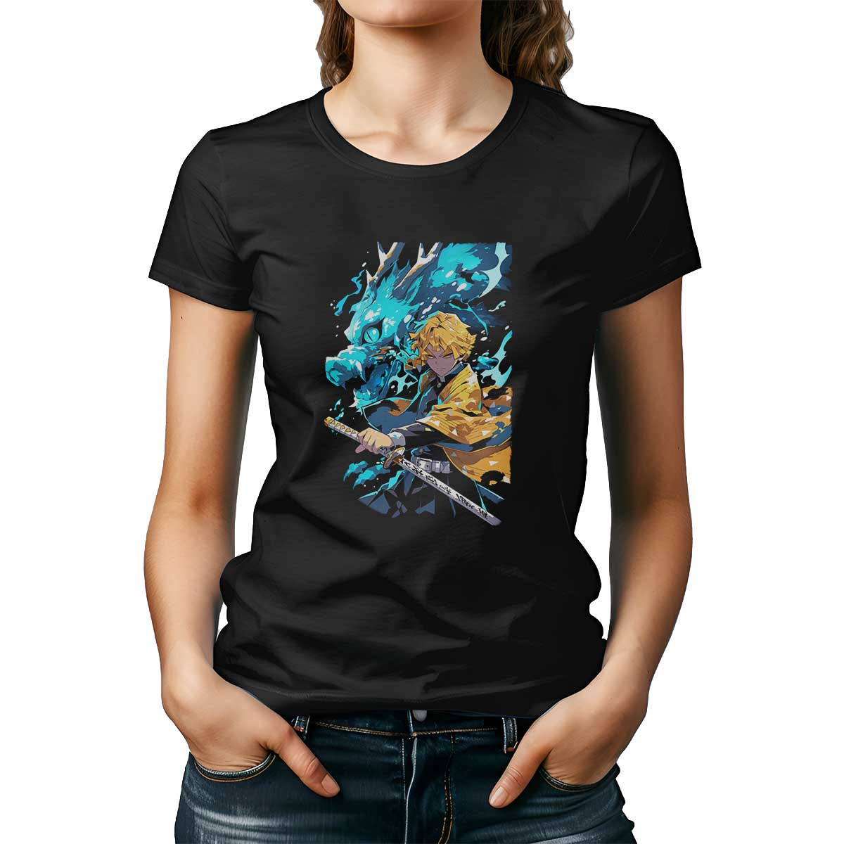 polera-mujer-zenitsu-agatsuma-anger-demon-slayer