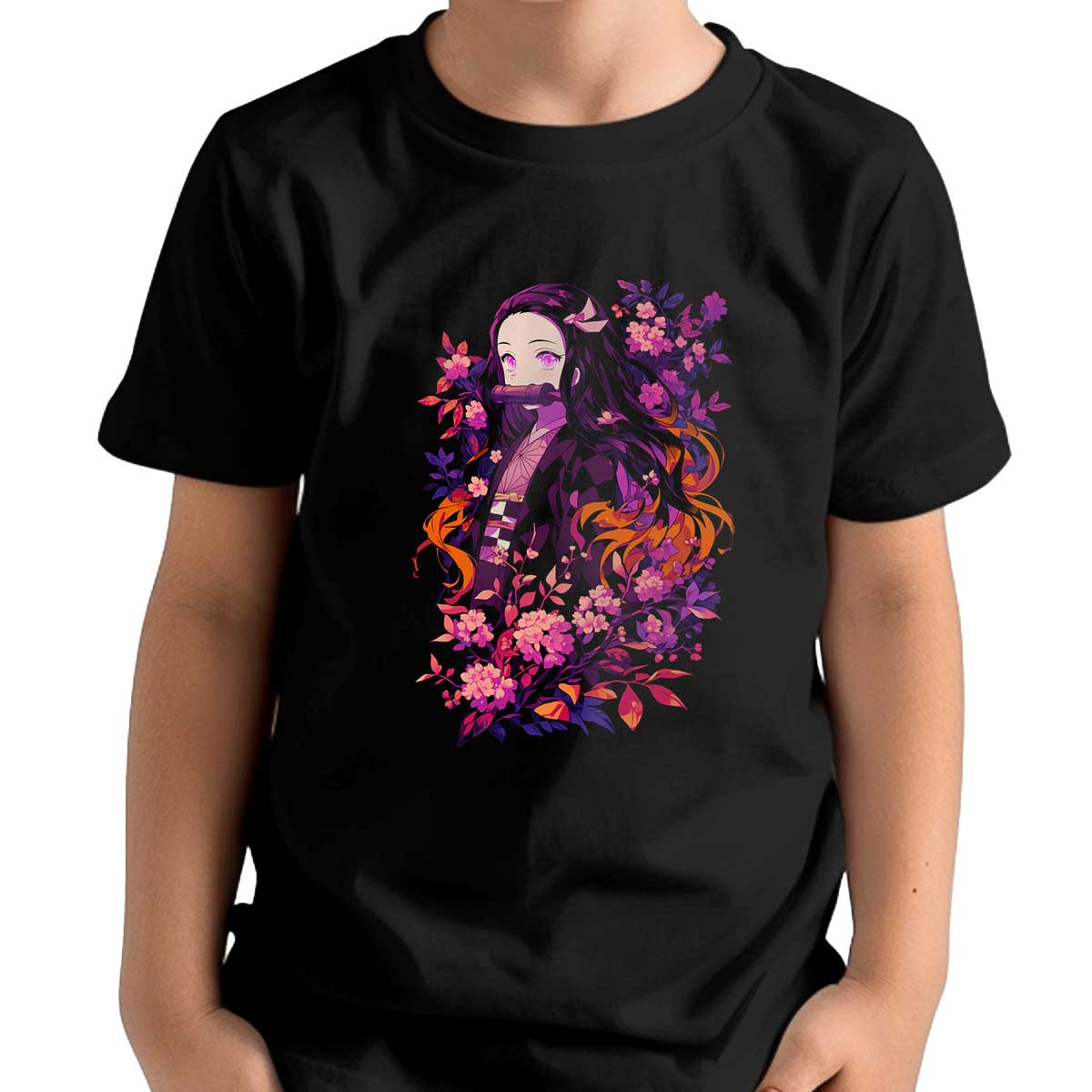 polera-nezuko-kamado-pink-flowers-efecto-visual