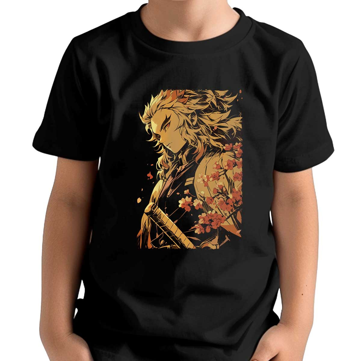 polera-ni-as-dise-o-colorido-kyojuro-rengoku-flores-cerezo
