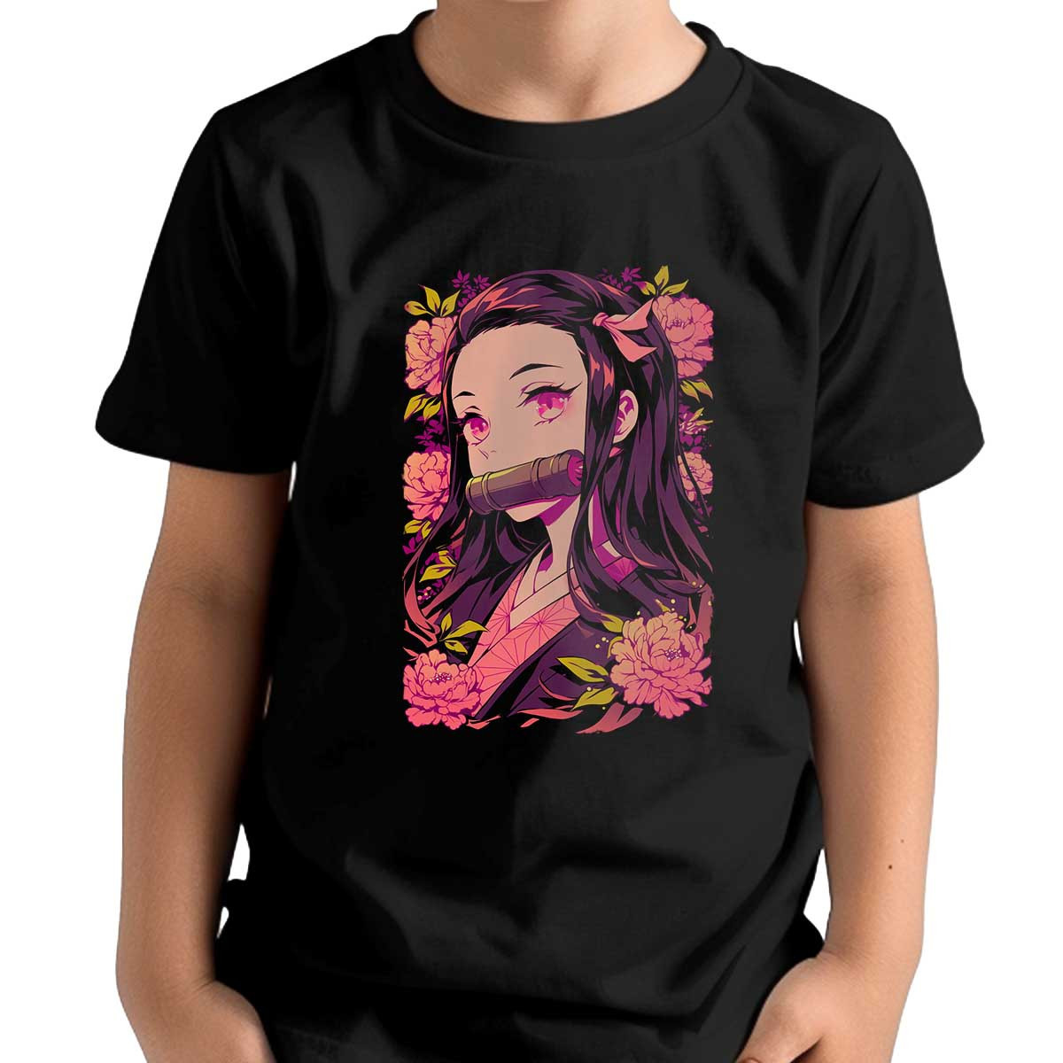 polera-ni-as-dise-o-nezuko-kamado-flores-rosasanime