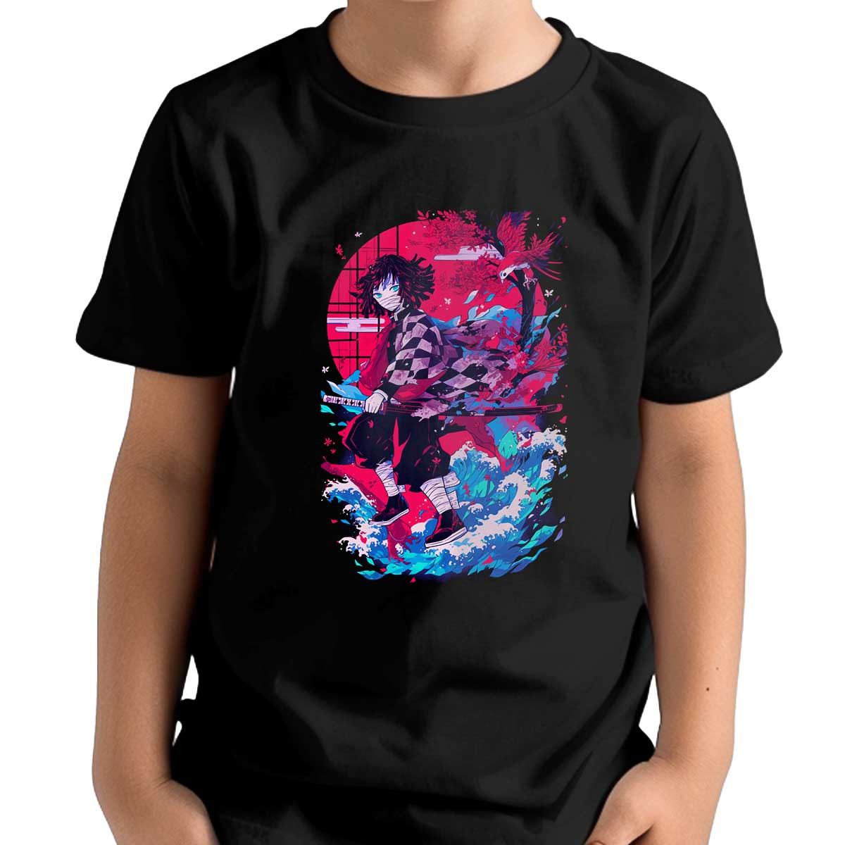 polera-ni-o-estampada-efecto-visual-design-obanai-iguro-demon-slayer