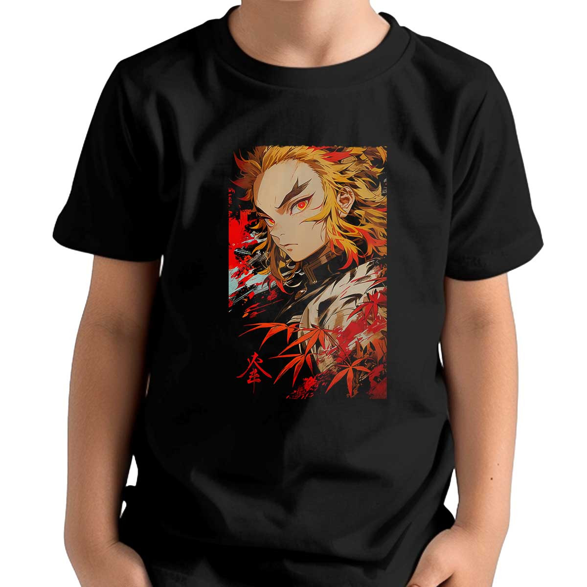 polera-ni-os-estampada-detalles-intrincados-kyojuro-rengoku