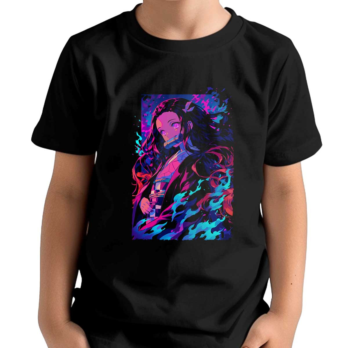 polera-unisex-equilibrio-visual-nezuko-kamado-pink-fire-demon-04