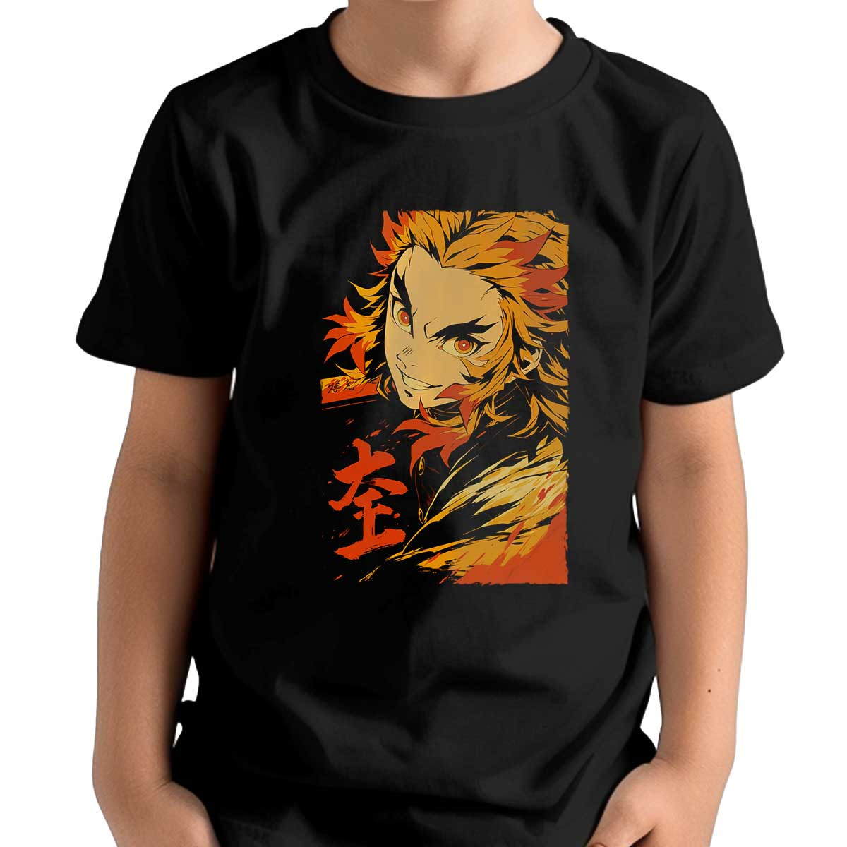 polera-unisex-estampada-dise-o-kyojuro-rengoku-cara-detalle