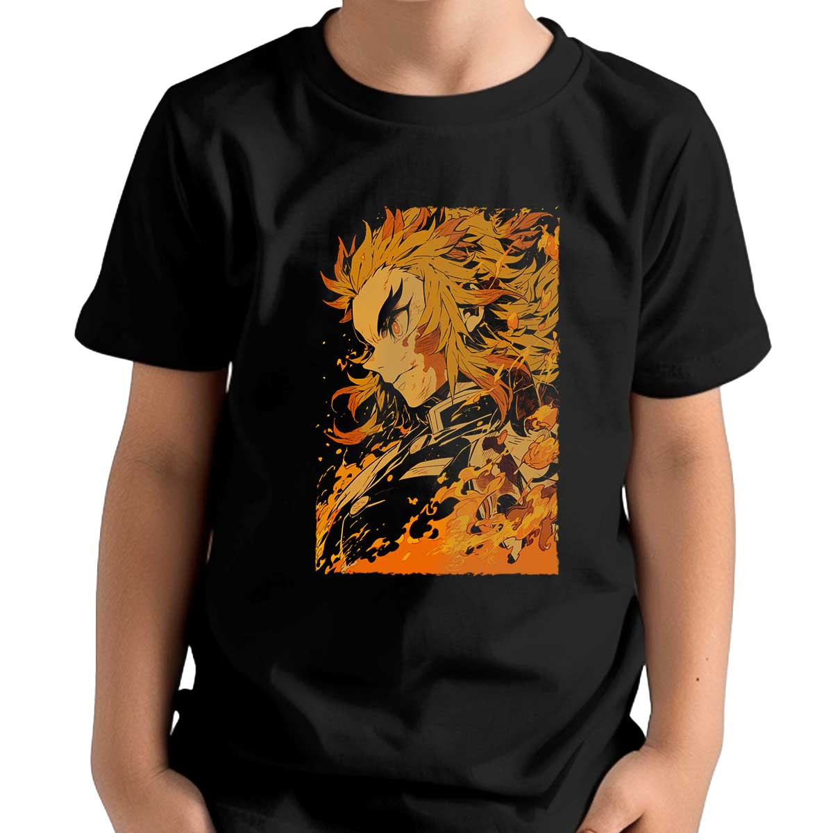 polera-unisex-estampada-frontal-juveniles-kyojuro-rengoku-demon-slayer
